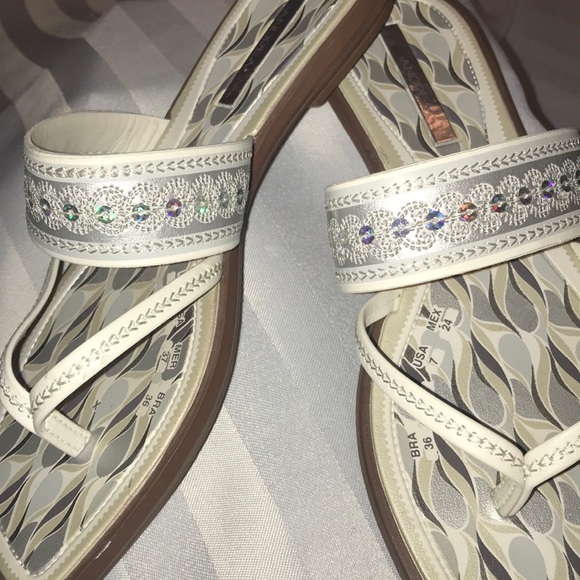 ANDREA FENZI Shoes - ANDREA WHITE THONG SANDALS
